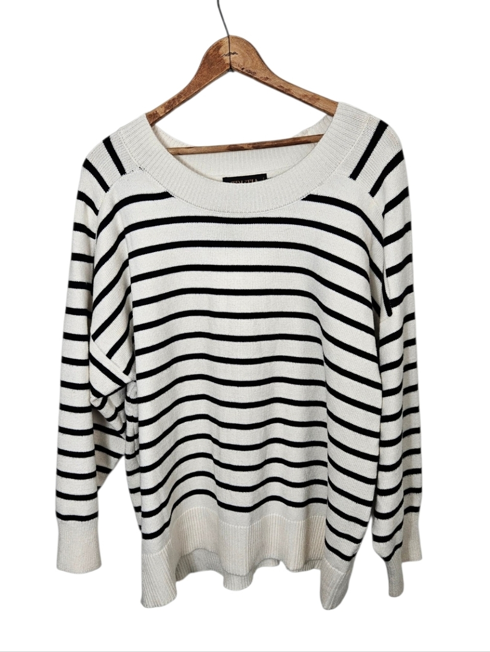Truth By Republic Black and White Striped Sweater, size 3X